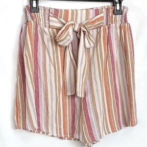 NWT - No Comment Plus Elastic Tie Waist Paper Bag Shorts